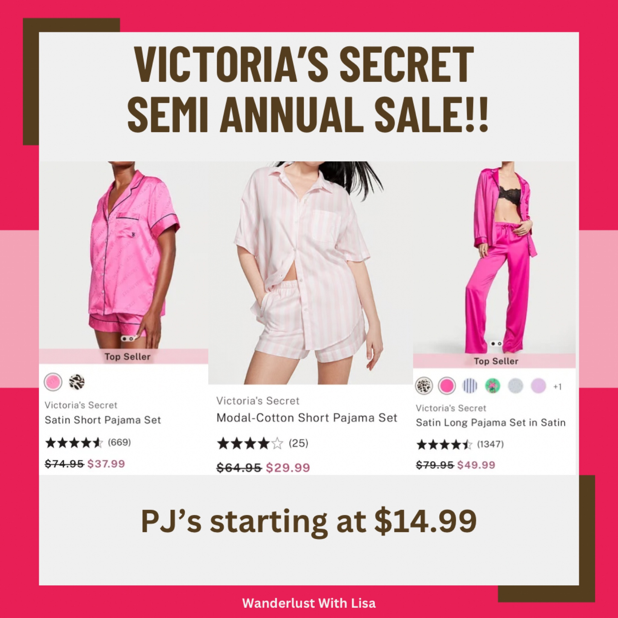 Victoria’s Secret Semi Annual Sale has so many good pj sales! 

Vs pjs, Victoria’s Secret pjs, satin pjs, sale, pink pjs, 

#LTKGiftGuide #LTKSaleAlert