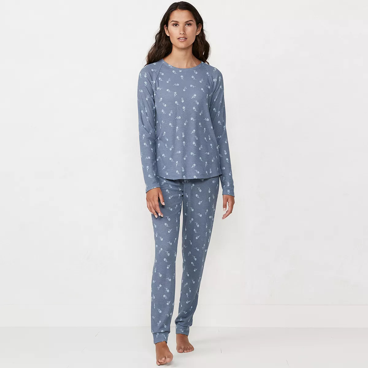 Women's LC Lauren Conrad Long Sleeve Pajama Top & Pajama Pants Set | Kohl's