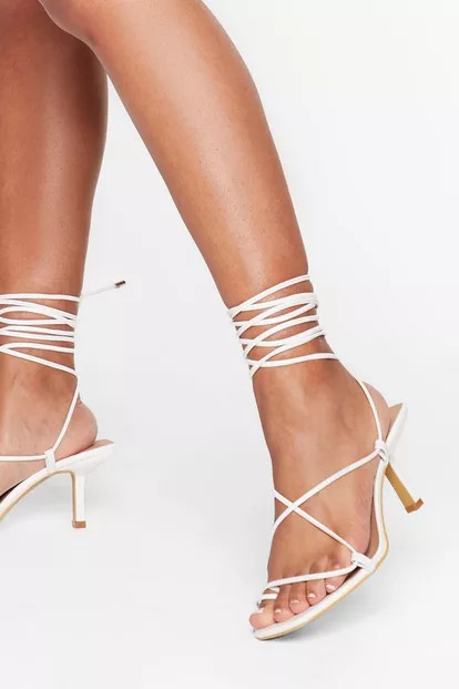Strappy Lace Up Kitten Heels | Nasty Gal (US)