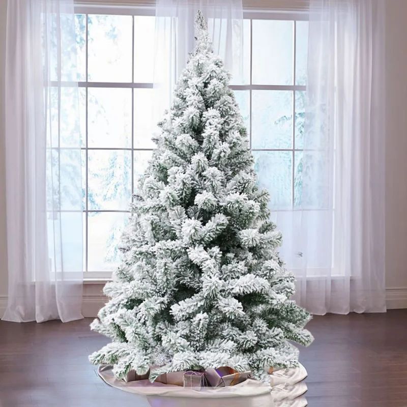 72'' H Green Pine Flocked/Frosted Christmas Tree | Wayfair North America