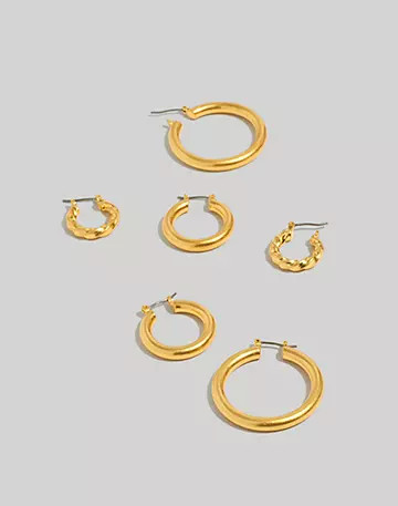 Three-Pack Hoop Earrings Gift Box | Madewell