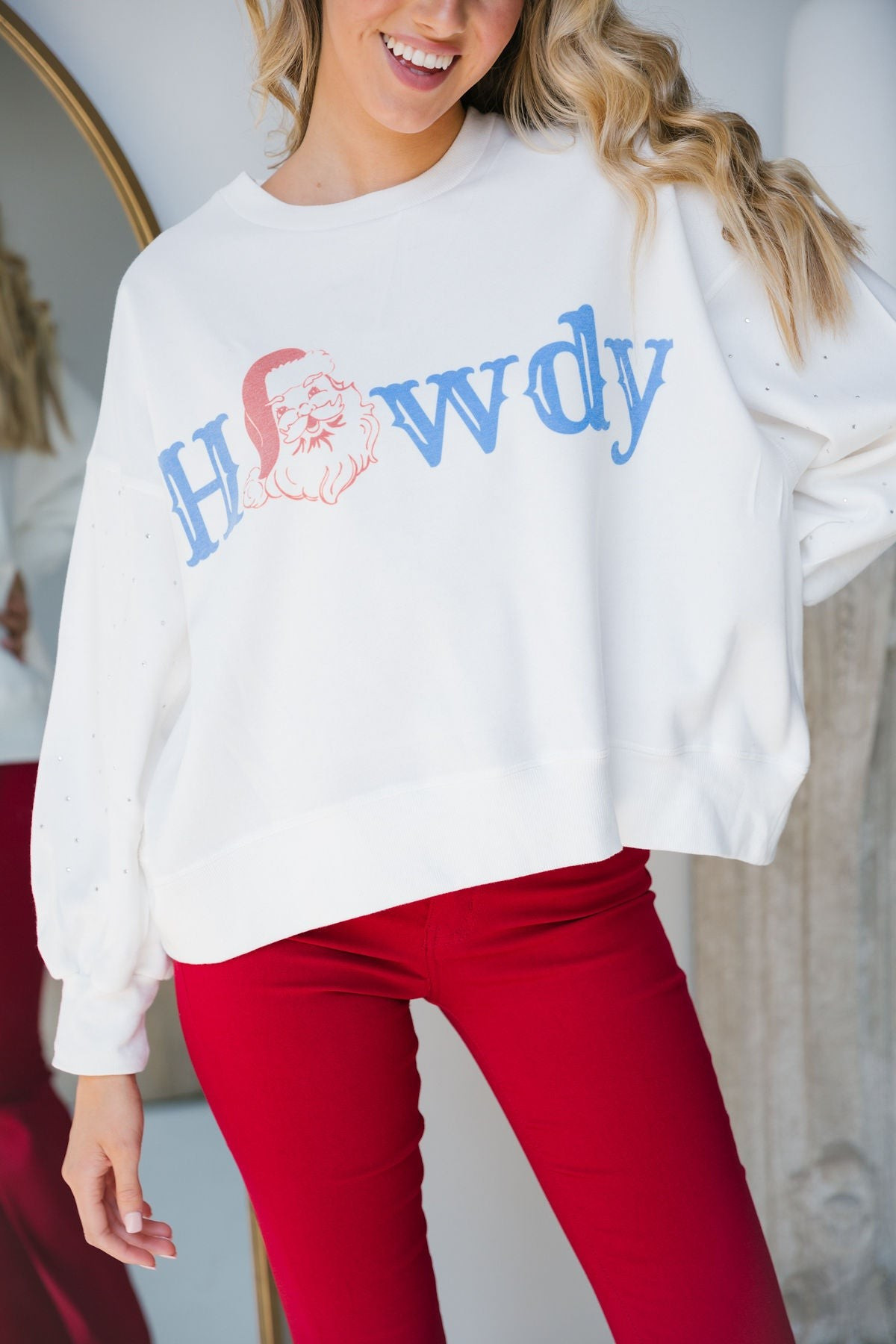 HOWDY SANTA WHITE PULLOVER | Judith March