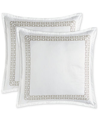 Hotel Collection Chain Links Embroidered 100% Pima Cotton Duvet Cover Sets, Exclusively at Macy... | Macy's