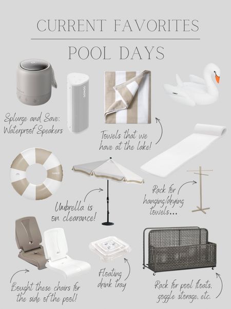 Sharing my favorite picks for summer days by (and in) the pool.  I’m eyeing that gorgeous umbrella for our back patio and the towels are the ones that we are using at the lake.  Loving this rack for pool float storage because it’s woven and looks more sophisticated than some of the other options I’ve seen recently.  

#LTKHome #LTKSeasonal