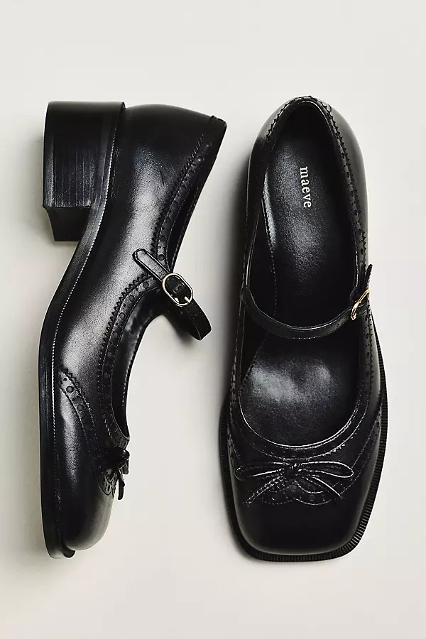 Bow Mary Jane Brogue Heels | Anthropologie (US)