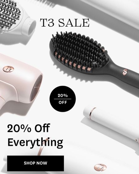 SALE ALERT!!! Top brand hair products are 20% OFF Site Wide!!
Shop T3 and SAVE!!!
Beauty - Hair Tools - Blow Dryer - Curling Iron - Brushes 

#LTKbeauty #LTKsalealert #LTKHoliday