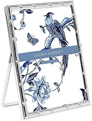 Laura Ashley 5x7 Silver Bamboo Metal Picture Frame (Vertical) with Pull-Out Easel Stand, Made for... | Amazon (US)