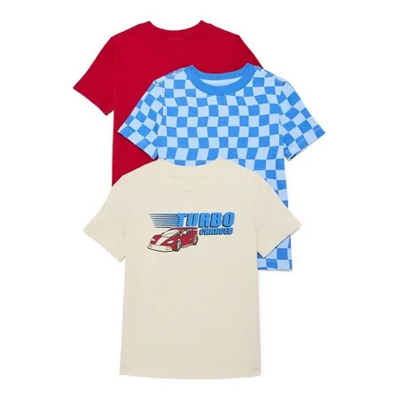 Wonder Nation Little Boys Multipack Short Sleeve Tees, 3-Pack, Sizes 4-10 | Walmart (US)