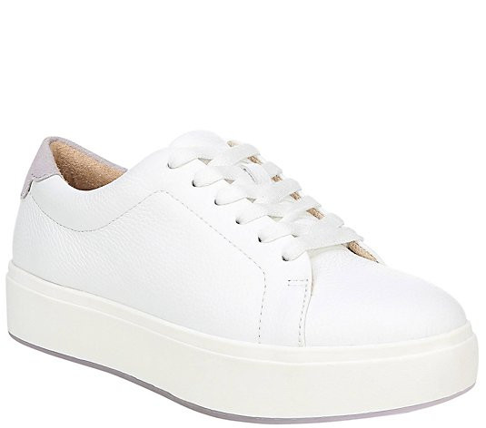 Dr. Scholl's Leather Platform Sneakers - AbbotLaced | QVC