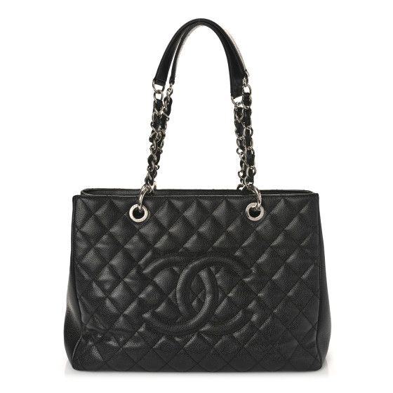 Caviar Quilted Grand Shopping Tote GST Black | FASHIONPHILE (US)