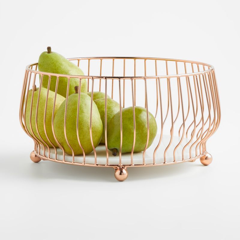 Cora Copper Fruit Basket | Crate and Barrel | Crate & Barrel