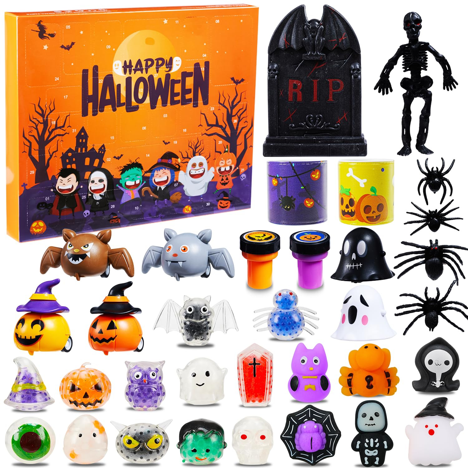 Halloween Advent Calendar Halloween Countdown Gifts for Kids, 31 Day Non Candy Countdown Calendar... | Amazon (US)