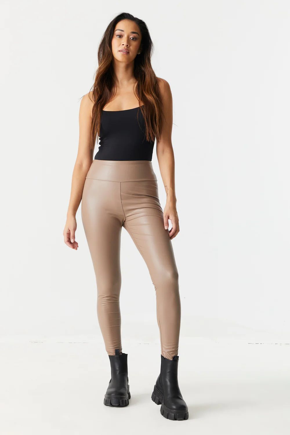 Faux-Leather High-Rise Shaper Legging | Charlotte Russe