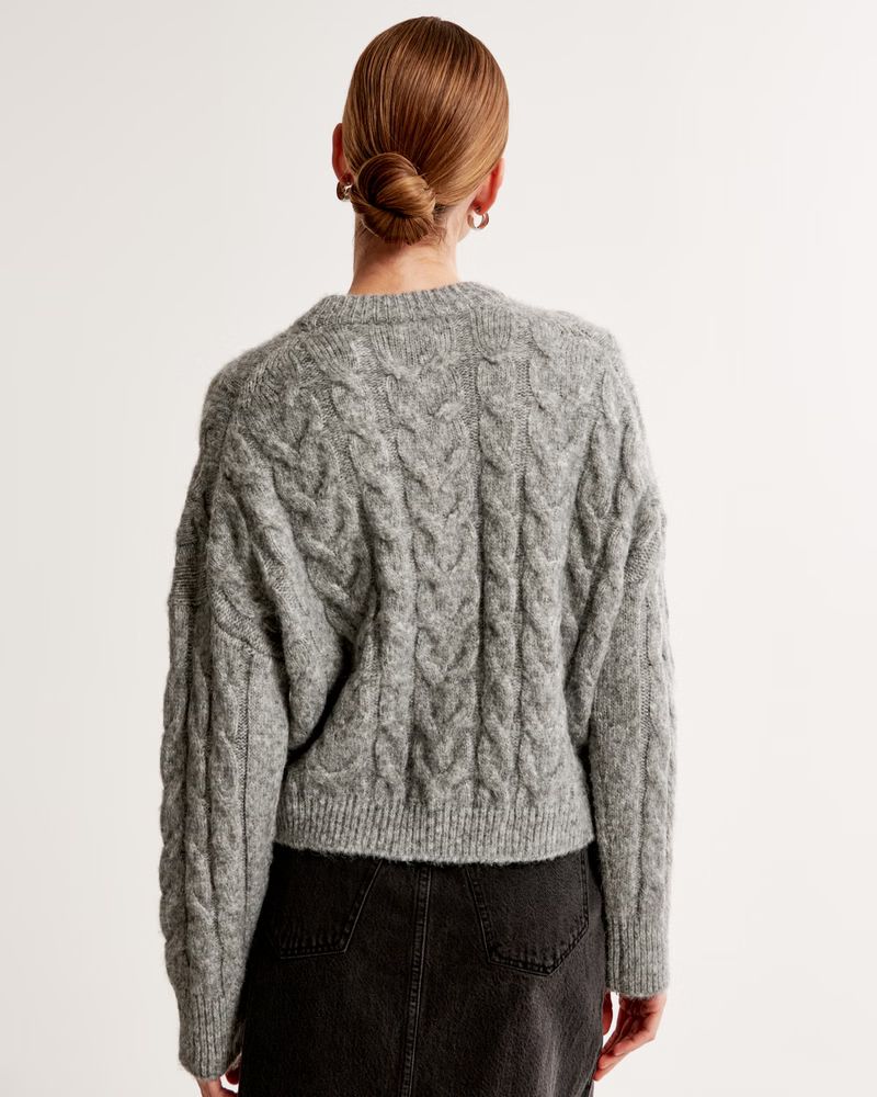 Cable Wedge Crew Sweater | Abercrombie & Fitch (US)
