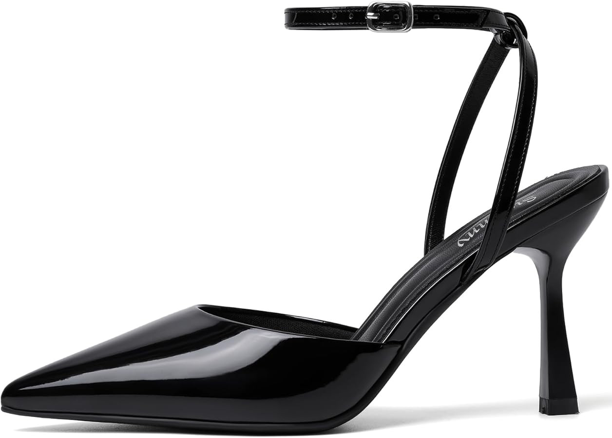 Susanny Heels for Women Stiletto Closed Pointed Toe Backless Dress Shoes High Heels Sexy Kitten P... | Amazon (US)