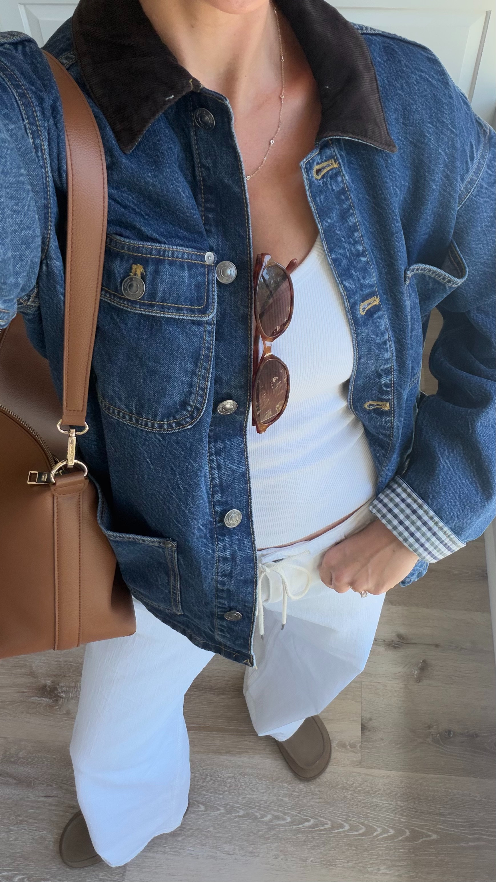 Loving this barn jacket for fall!! S in jacket, S bra tank and 26 in denim  

 #LTKootd #LTKmomlife