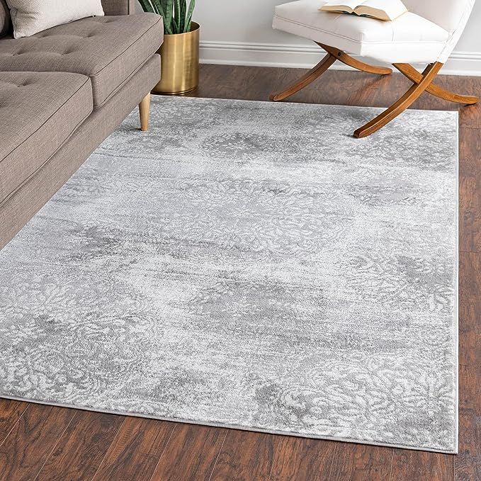 Unique Loom Sofia Collection Traditional Vintage Light Gray Area Rug (4' x 6') | Amazon (US)