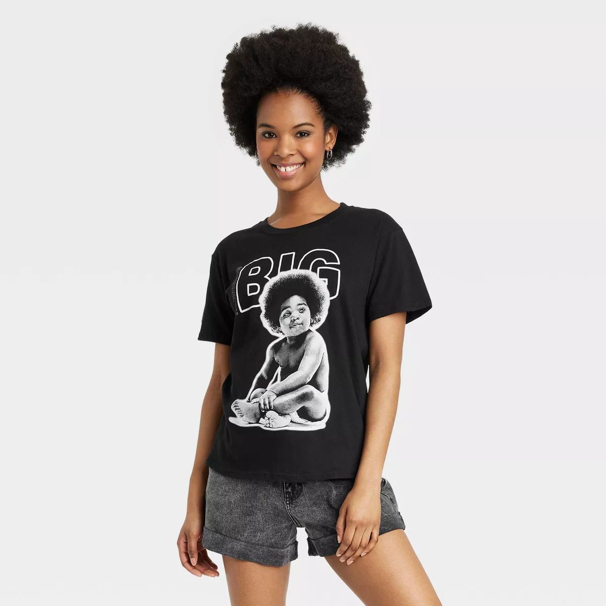 Women's Biggie Smalls Short Sleeve Graphic T-Shirt - Black | Target