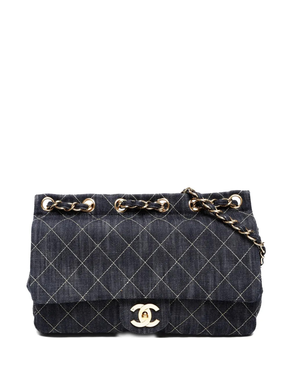 CHANEL Pre-Owned 2005-2006 Denim Chain shoulder bag - Blue | Farfetch Global