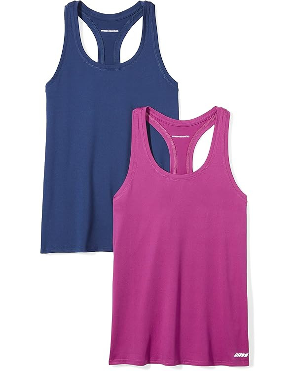 Amazon Essentials Women's Tech Stretch Racerback Tank Top (Available in Plus Size), Multipacks | Amazon (US)