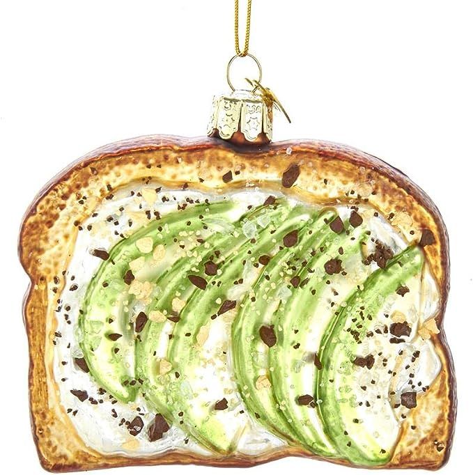 Kurt Adler Noble Gems Avocado Toast Glass Ornament, 3.75-Inch Tall | Amazon (US)