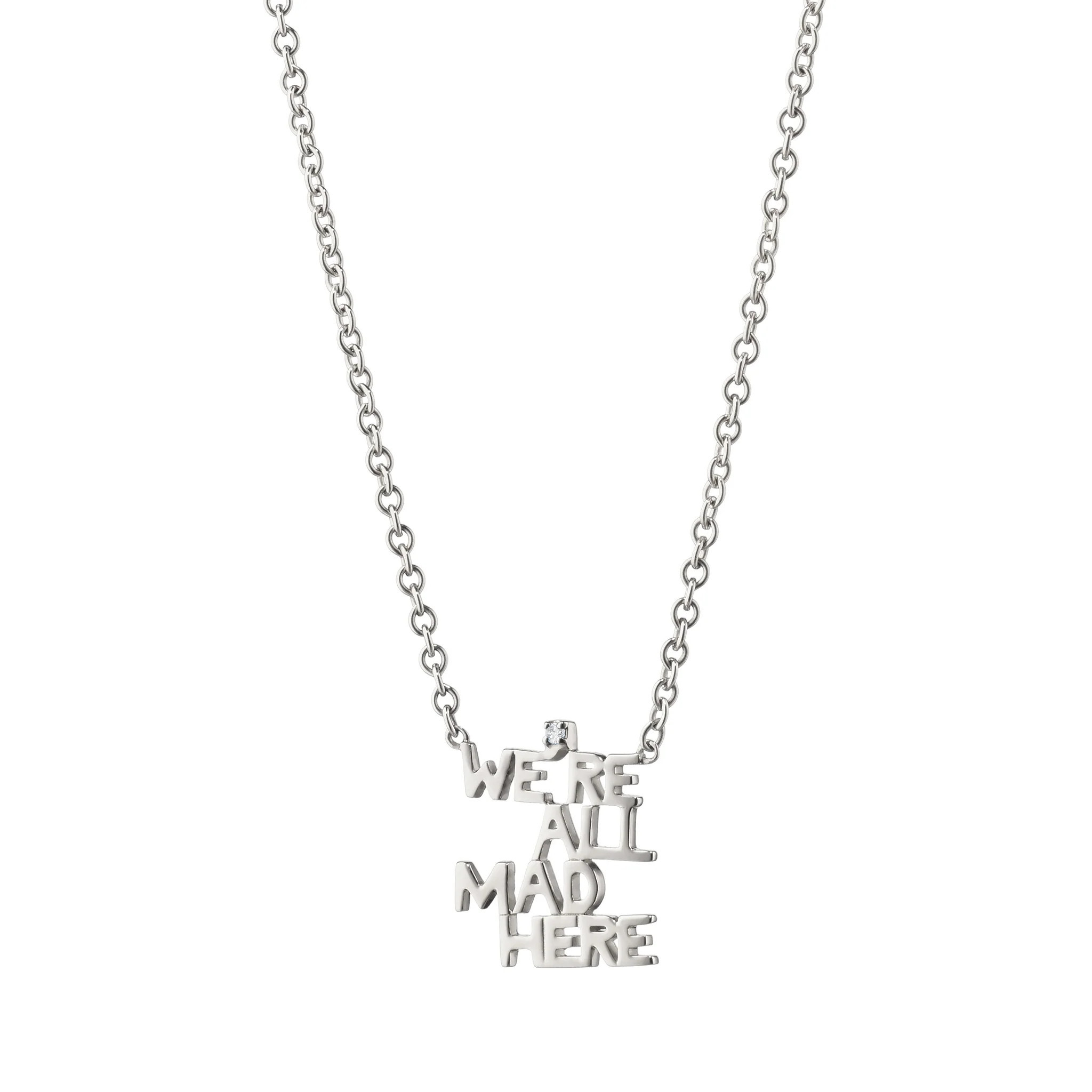 “We’re All Mad Here” Sterling Silver Necklace | Monica Rich Kosann