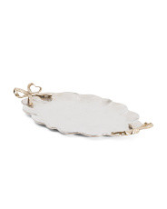 Enameled Bow Tray With Handles | TJ Maxx