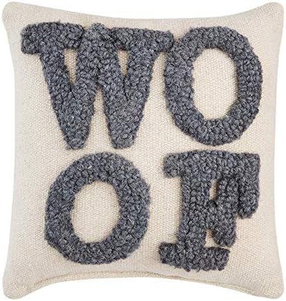 Mud Pie Small Canvas Hook Dog Pillow, Woof | Amazon (US)