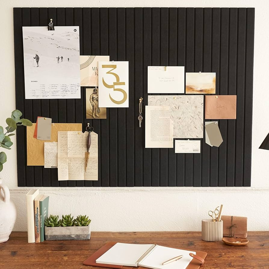 Large Felt Bulletin Board - Stylish Perfectly Sized 35" x 47" Cork Board Alternative for Office &... | Amazon (US)
