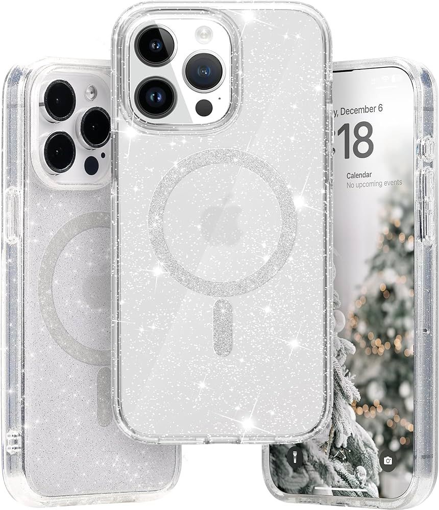 DecoReco - for iPhone 15 Pro Max Case - Clear Glitter Phone Case [Compatible with Magsafe] - [11F... | Amazon (US)