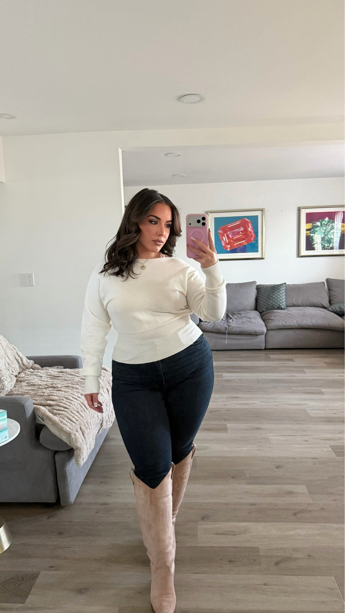 Very 2016 coded OOTD! Skinny jeans, off shoulder top, knee high boots

#LTKMidsize #LTKPetite