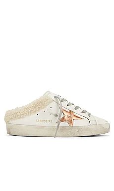Golden Goose Sabot Sneaker in White, Chocolate Brown, & Beige from Revolve.com | Revolve Clothing (Global)