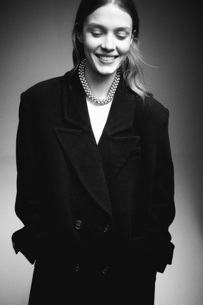 Double-breasted coat - Black - Ladies | H&M GB | H&M (UK, MY, IN, SG, PH, TW, HK)