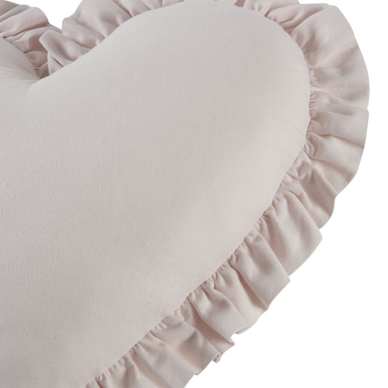 My Texas House 16" x 18" Pink Heart Shaped Cotton Decorative Pillow | Walmart (US)