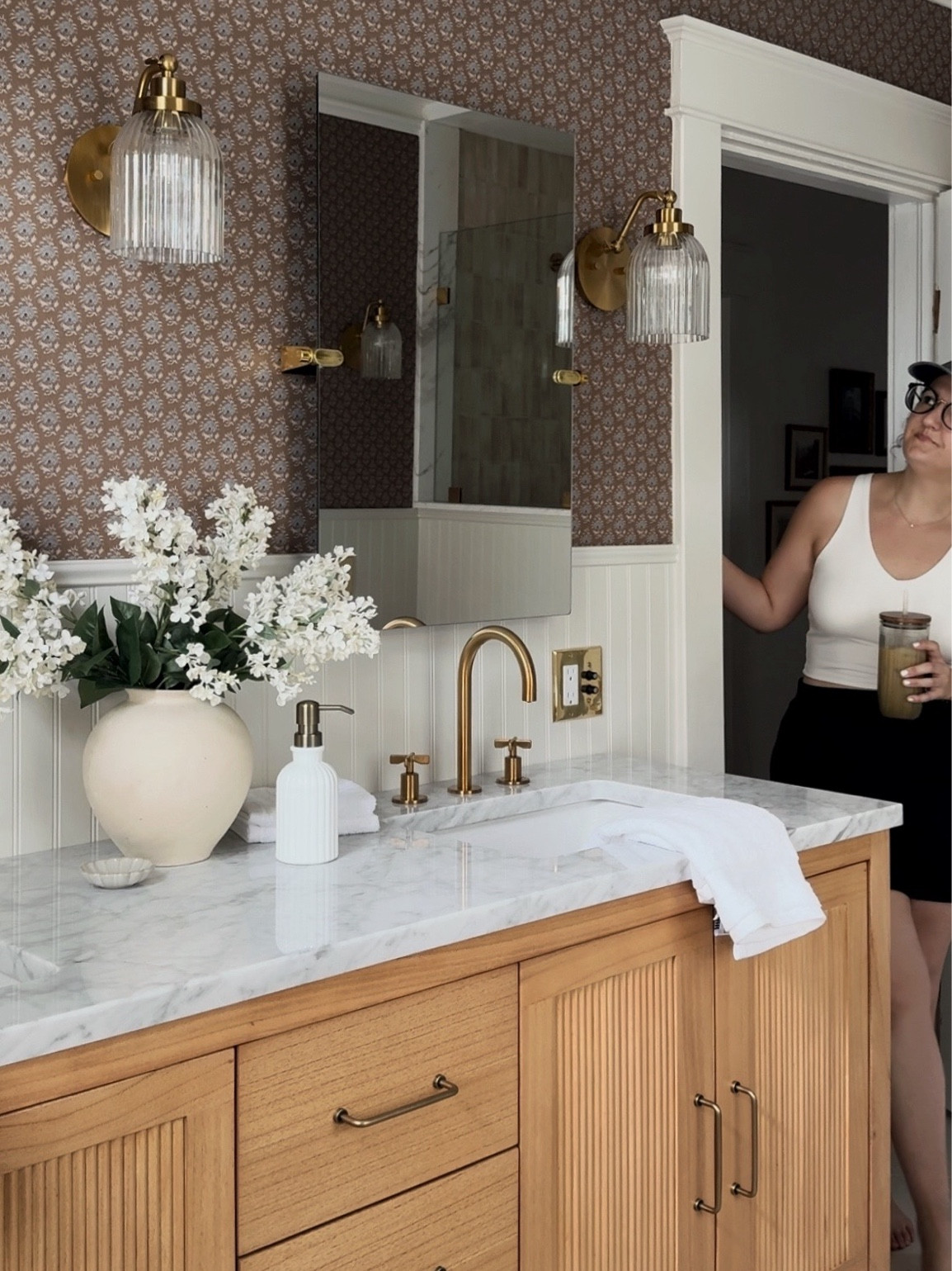 Saturday morning workout, coffee, and laundry room glancing! 