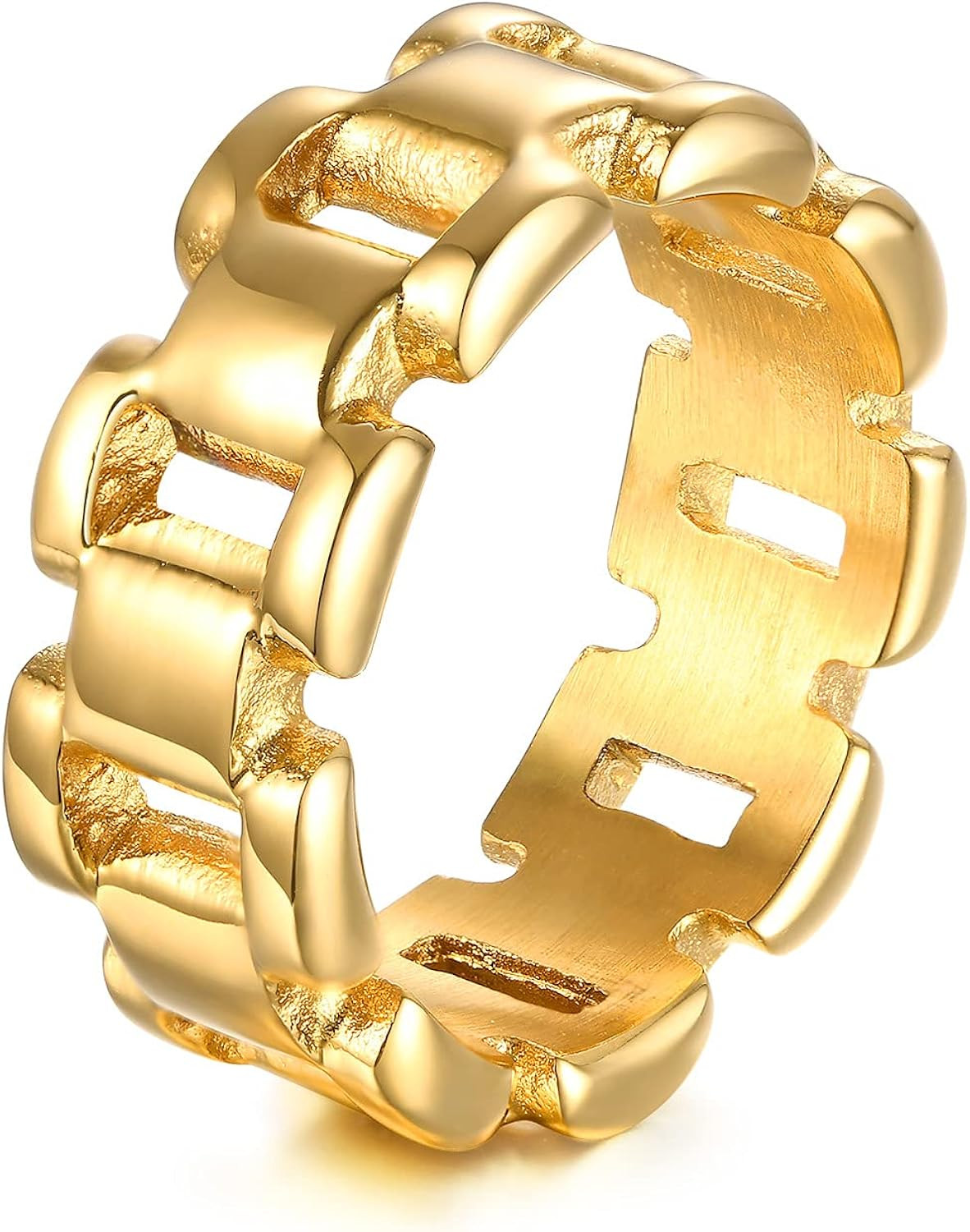 VNOX Fashion 18K Gold Plated Stainless Steel Double Chevron Ring for Women, | Amazon (US)