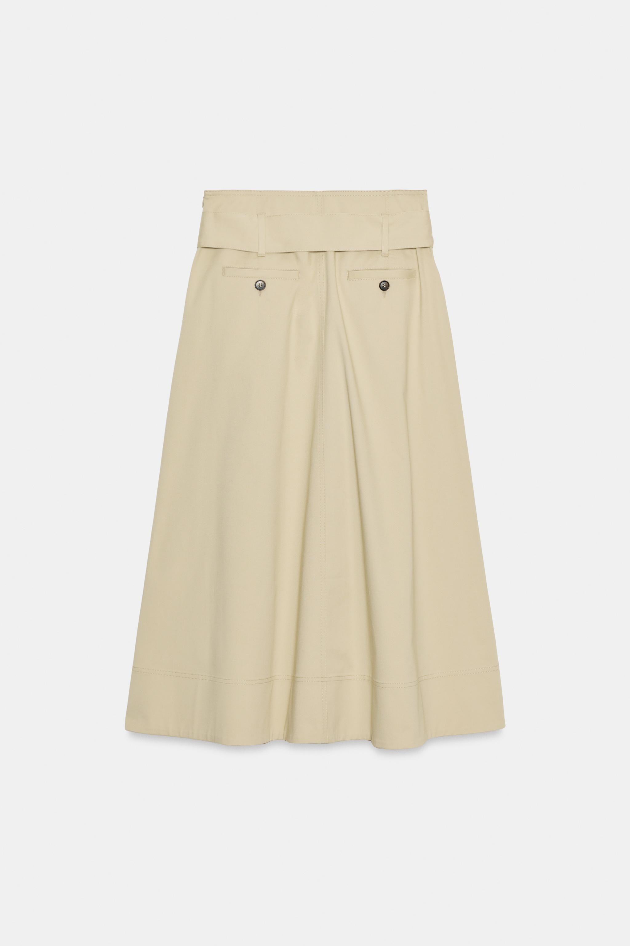 ZW COLLECTION BELTED MIDI SKIRT | Zara US