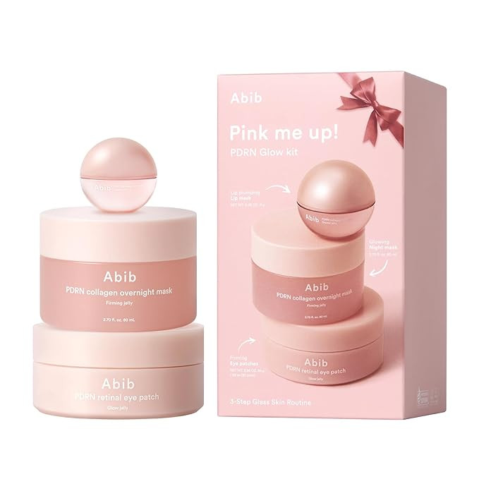 Abib Pink Me Up Pdrn 3 Step Glow Kit | Overnight Firming Jelly Mask, Korean Skincare Set for Glas... | Amazon (US)