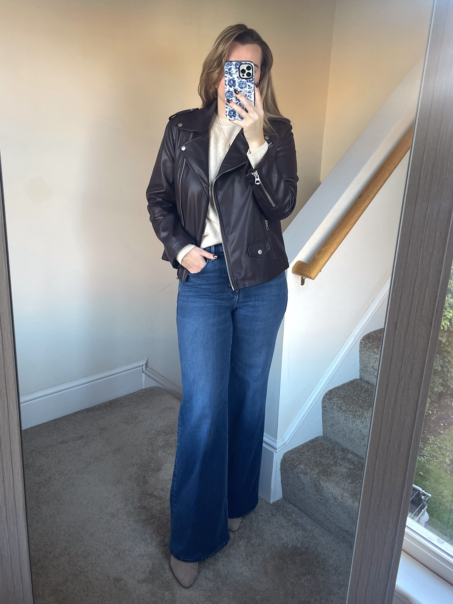 Casual work outfit idea. Good American jeans, J Crew sweater, Walmart jacket. 

#LTKStyleTip #LTKFindsUnder100 #LTKWorkwear