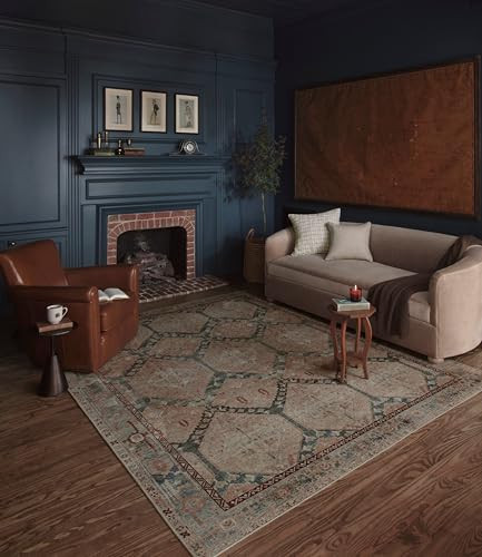 Loloi Magnolia Home Lenna Denim/Sand 3'-6" x 5'-6" Accent Rug | Amazon (US)