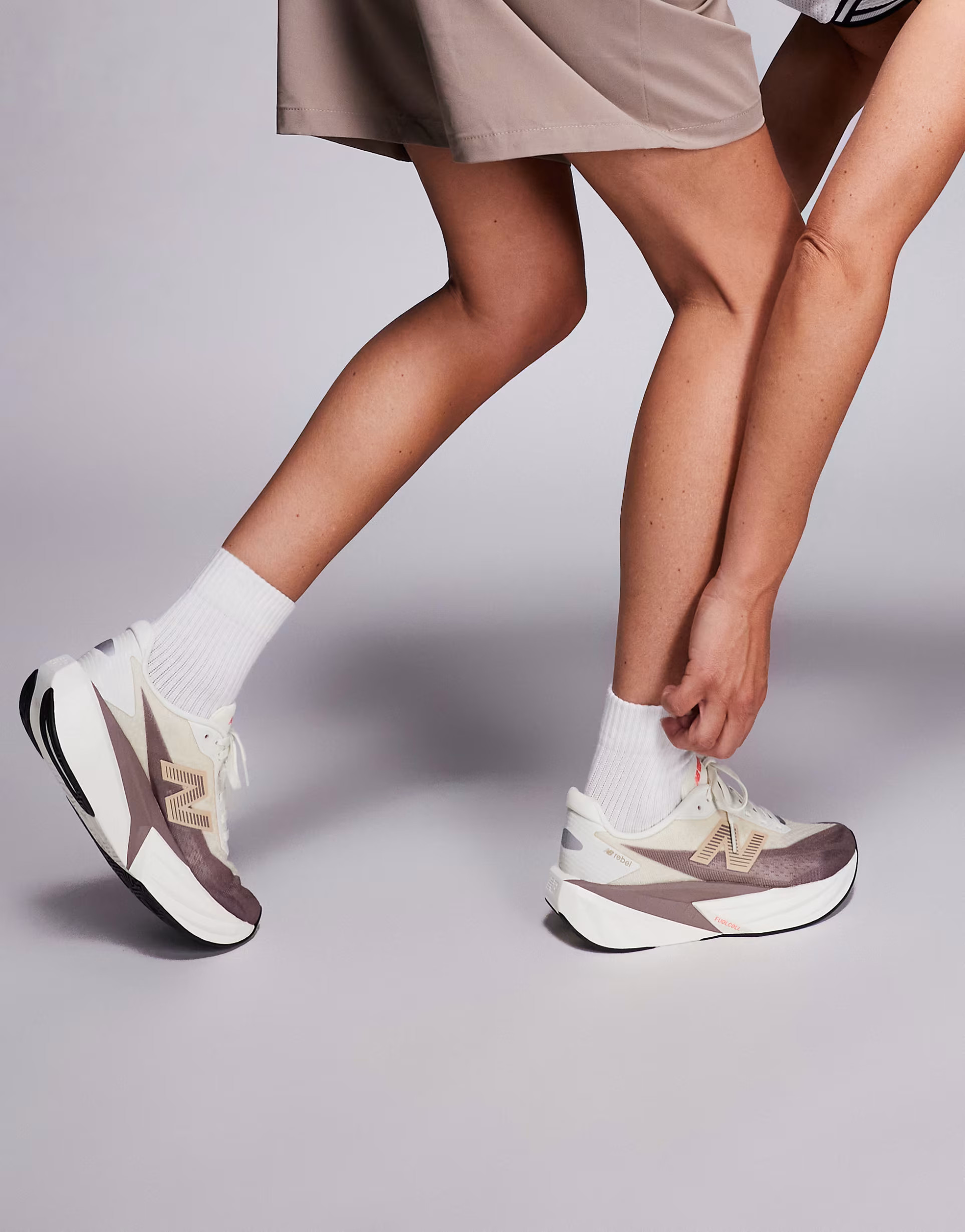 New Balance Fuelcell Rebel v5 womens running trainers in brown and beige | ASOS | ASOS (Global)
