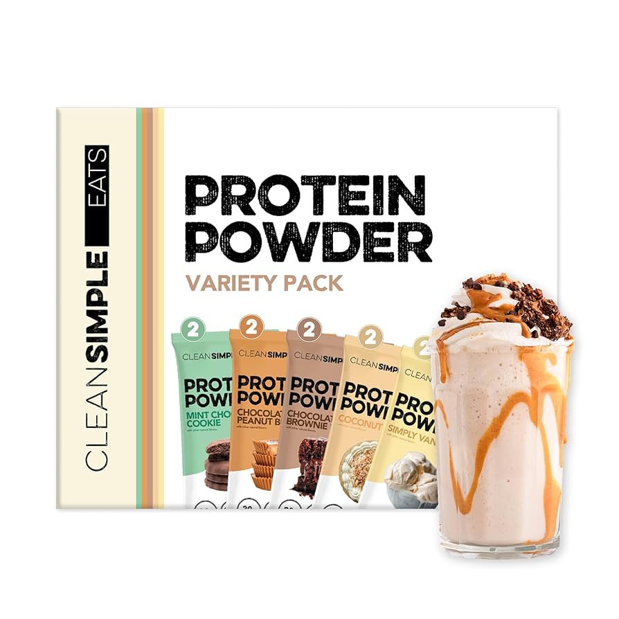 Clean Simple Eats Whey Protein Powder, Variety Pack, Naturally Sweetened Flavors, 100% Grass Fed ... | Amazon (US)