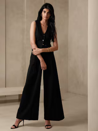 Loulou Wide-Leg Flannel Pant | Banana Republic Factory