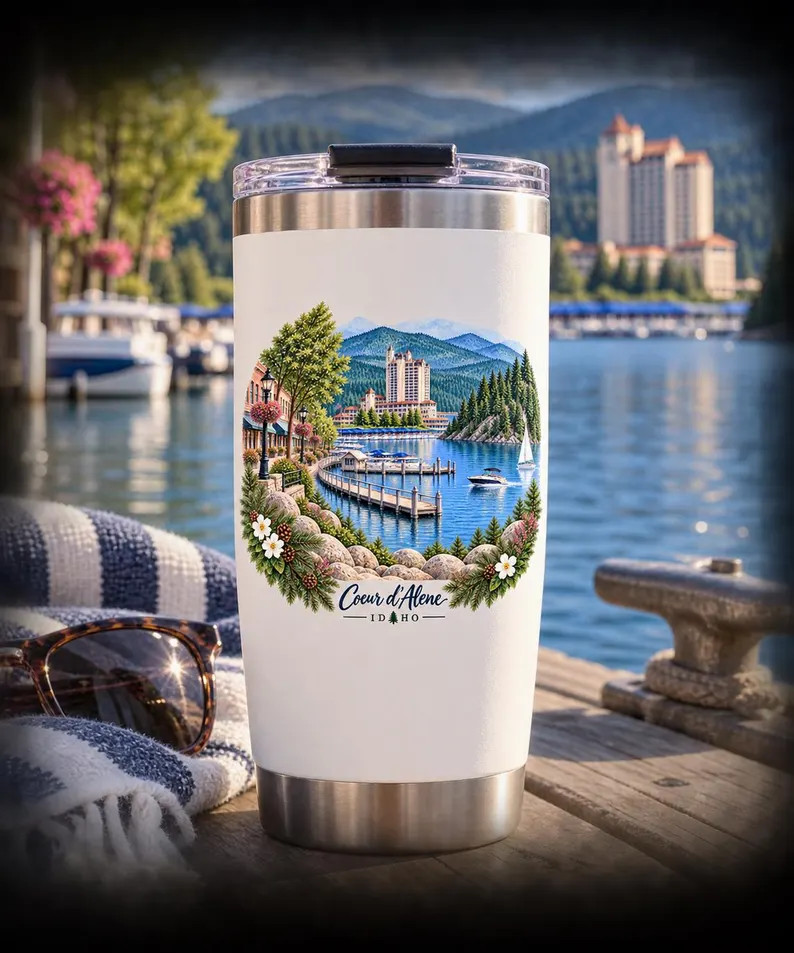 Coeur d\u2019Alene Idaho PNG, Lake Coeur d\u2019Alene Watercolor, Idaho Travel PNG, Coeur d\u2019... | Etsy (Global)