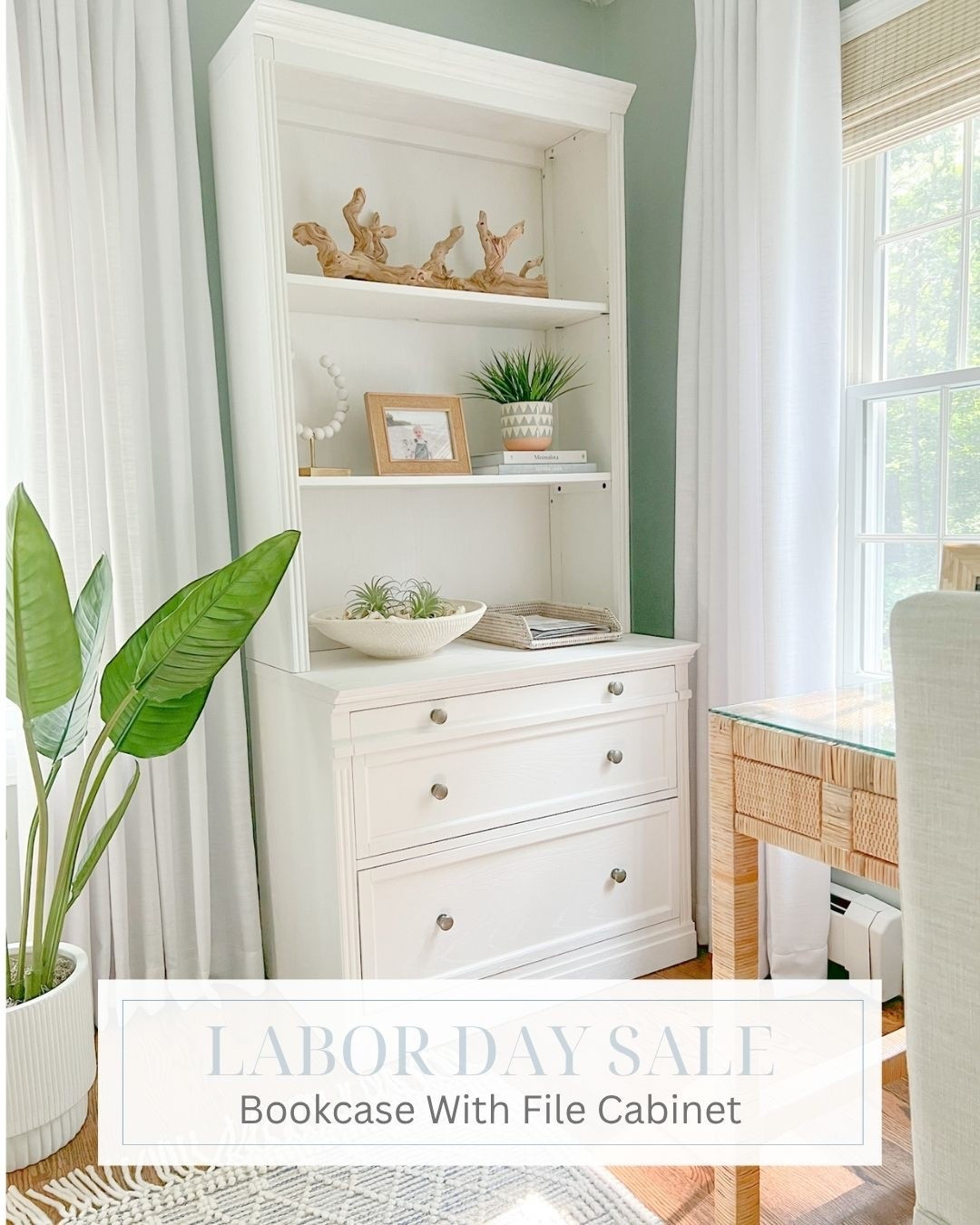 A rare sale on the bookcase in my home office! I love the large file cabinets and the top is great for displaying pretty decor pieces! 
----
Coastal style, coastal home, amazon home, amazon office, Amazon home office, coastal office, coastal decorating, beach home, beach style, beach house decor, neutral home, neutral aesthetic, faux plants, amazon home office decor, rattan desk, potted bird of paradise plant, woven wood shades, decorative wood branch, blue and white geometric pot, books for bookshelf, decor books, textured ceramic bowl, coastal interiors, home office bookshelf, bookshelves, bookshelf styling, pottery barn home, pottery barn bookcase, amazon pleated drapes, amazon curtain rod, twisted wood branch, Livingston Bookcase, labor day sales, pottery barn sale, beach house decor

#LTKHome #LTKSaleAlert