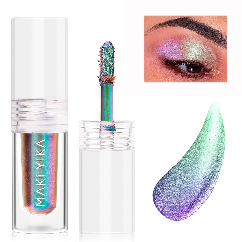 MAKI YIKA Glitter Liquid Eyeshadow Chameleon Metallic Eyeshadow MultiColor Shifting Long Lasting ... | Amazon (US)