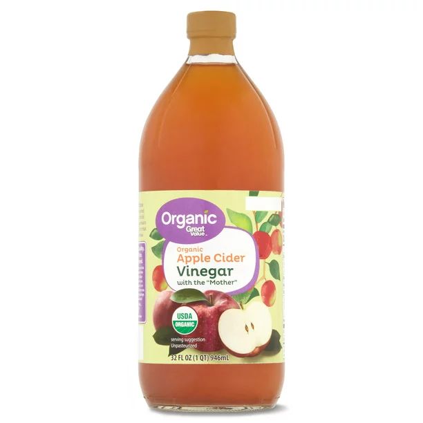 Great Value Organic Raw Unfiltered Apple Cider Vinegar, 32 fl oz - Walmart.com | Walmart (US)