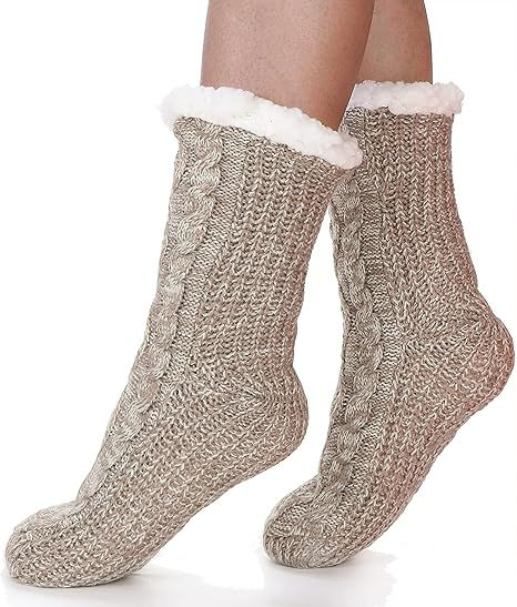 Slipper Socks for Women Grip Non Slip Fluffy Fuzzy Cozy Fleece Plush Cabin Winter Warm Thick Comf... | Amazon (CA)