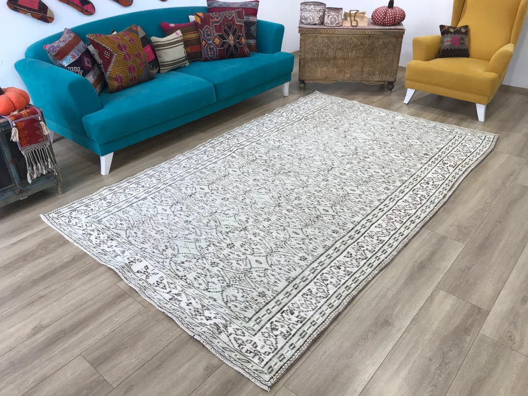 Floral Rug, Handmade Rug, Vintage Rug, Wool Rug, Turkish Rug, Decorative Rug, Area Rug, Natural R... | Etsy (US)