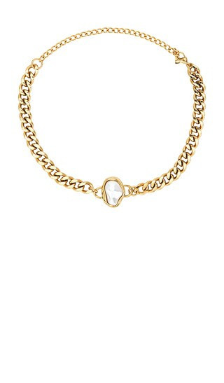 Natalie B Jewelry Limor Pearl Choker in Metallic Gold. | Revolve Clothing (Global)